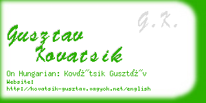 gusztav kovatsik business card